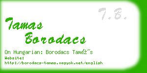 tamas borodacs business card